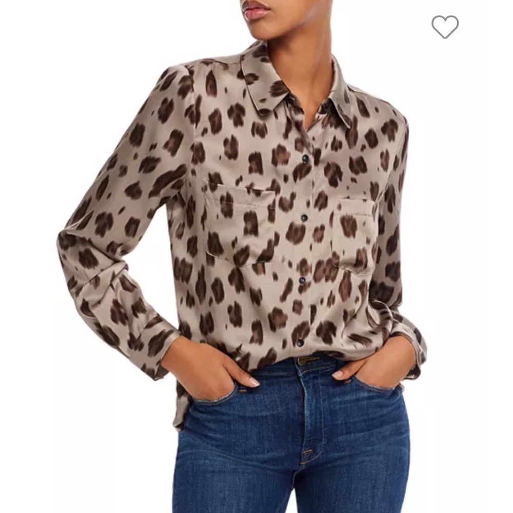 Anine bing leopard silk top